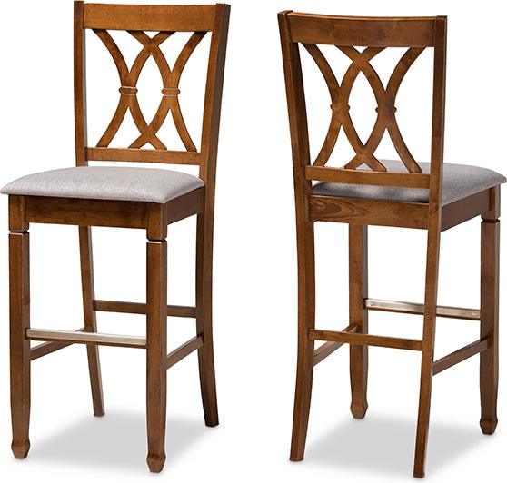 Wholesale Interiors Barstools - Calista Bar Stool Gray & Walnut (Set of 2)