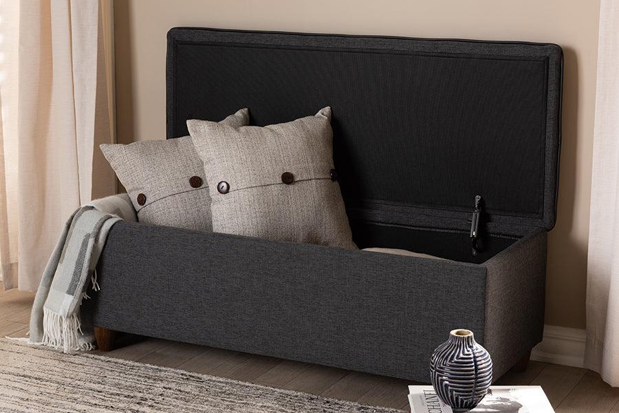 Wholesale Interiors Ottomans & Stools - Marlisa Mid-Century Ottoman Dark Gray
