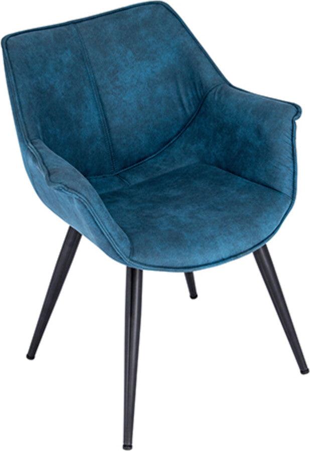 Lumisource Accent Chairs - Wrangler Industrial Accent Chair in Blue - Set of 2