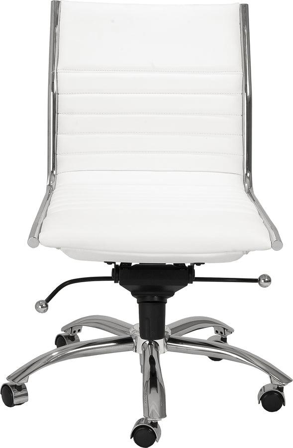 Euro Style Task Chairs - Dirk Low Back Task Chair w/o Armrests White