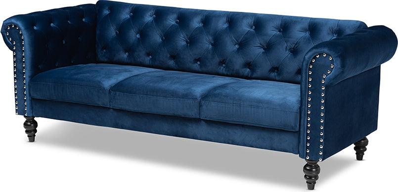 Wholesale Interiors Sofas & Couches - Emma Velvet Sofa Navy Blue