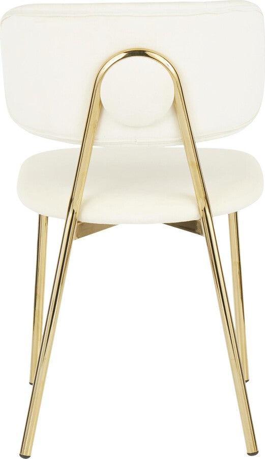 Lumisource Accent Chairs - Bouton Contemporary/Glam Chair In Gold Metal & Cream Velvet (Set of 2)