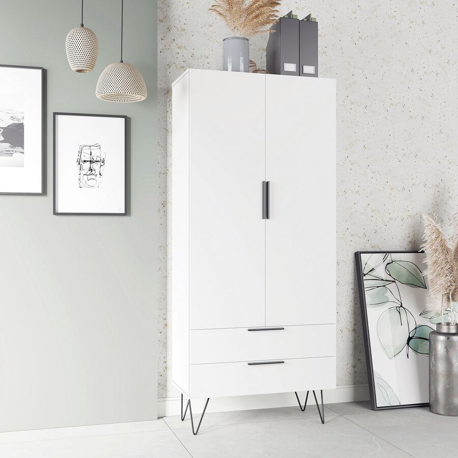 Manhattan Comfort Cabinets & Wardrobes - Beekman 67.32 Tall Cabinet in White