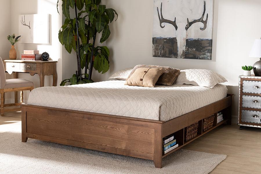 Wholesale Interiors Beds - Anders Queen Storage Bed Ash walnut