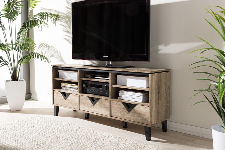 Baxton Studio Wales Modern and Contemporary Light Brown Wood 55-Inch TV Stand