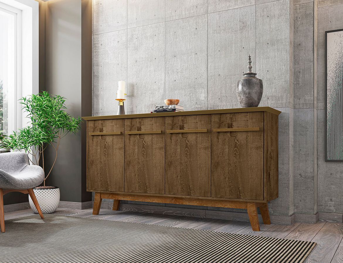 Manhattan Comfort Buffets & Cabinets - Yonkers 62.99 Sideboard in Rustic Brown