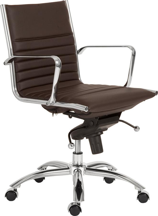 Euro Style Task Chairs - Dirk Low Back Office Chair Brown