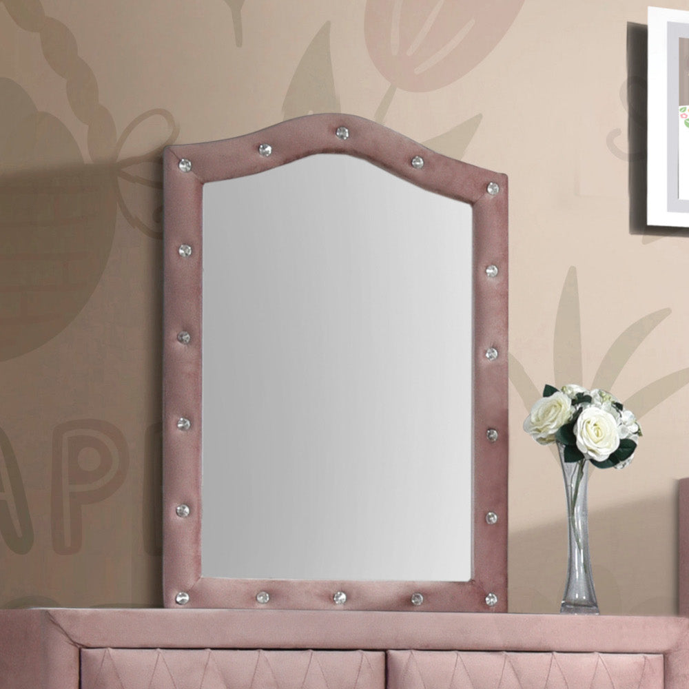 ACME Mirrors - ACME Reggie Mirror, Pink Fabric
