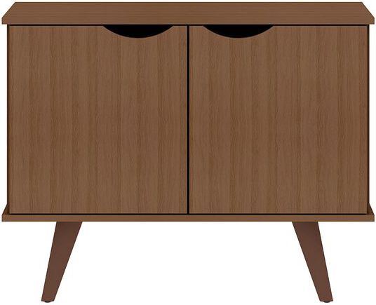 Manhattan Comfort Buffets & Cabinets - Hampton 33.07 Accent Cabinet with 2 Shelves Solid Wood Legs in Maple Cream