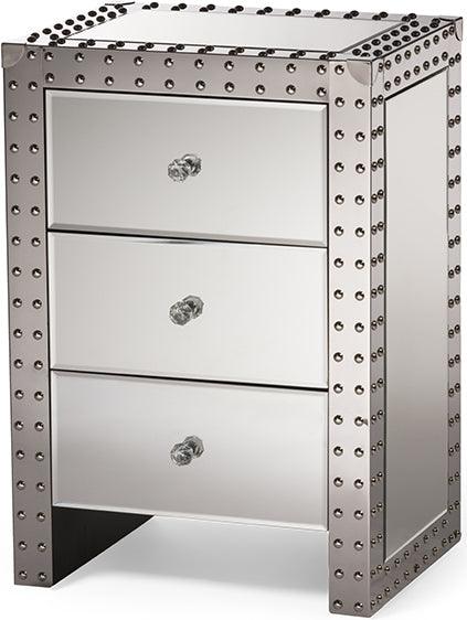 Wholesale Interiors Nightstands & Side Tables - Azura Nightstand Silver Mirrored
