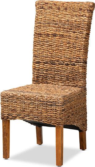 Wholesale Interiors Dining Chairs - Trianna Rustic Transitional Natural Abaca and Brown Finished Wood Dining Chair