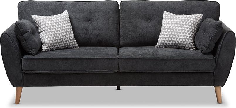 Wholesale Interiors Sofas & Couches - Miranda Mid-Century Modern Dark Grey Fabric Upholstered Sofa