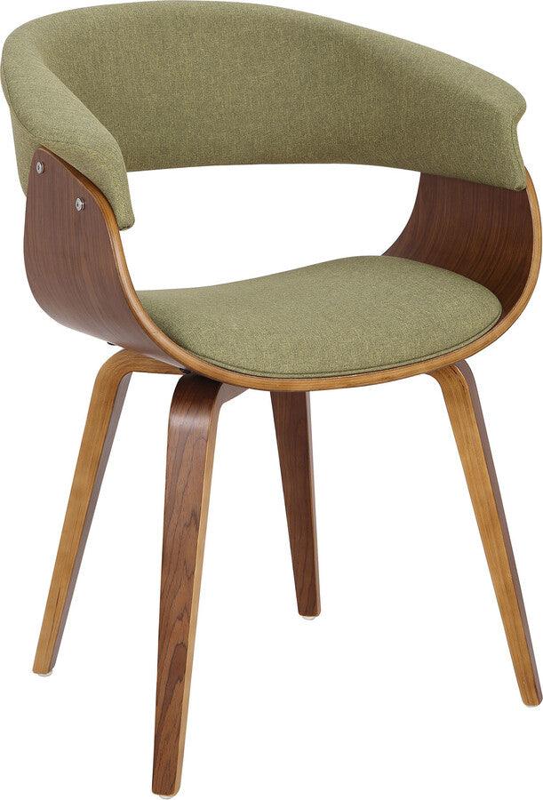Lumisource Dining Chairs - Vintage Mod Mid-Century Modern Dining/Accent Chair in Walnut and Green