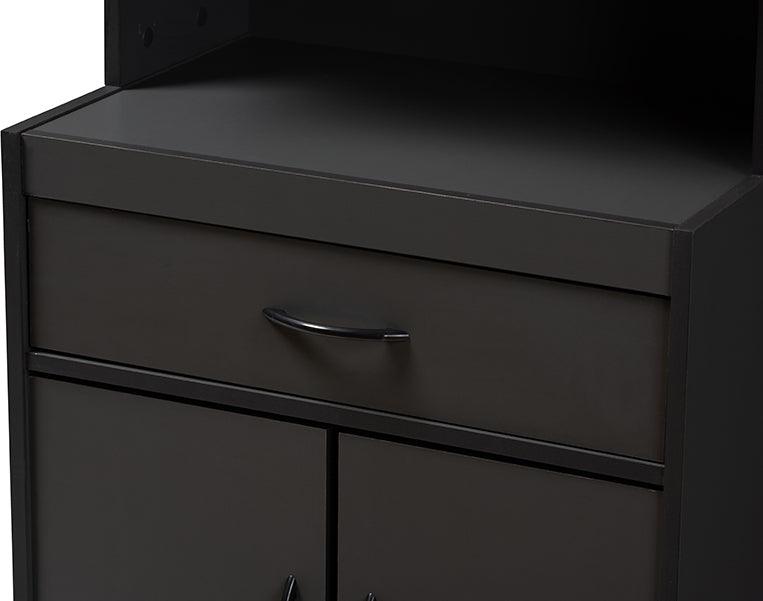 Wholesale Interiors Kitchen Storage & Organization - Tannis Modern and Contemporary Dark Grey Finished Kitchen Cabinet