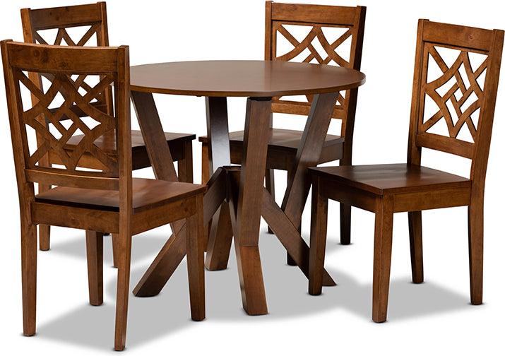 Wholesale Interiors Dining Sets - Kaila Walnut Brown Finished Wood 5-Piece Dining Set