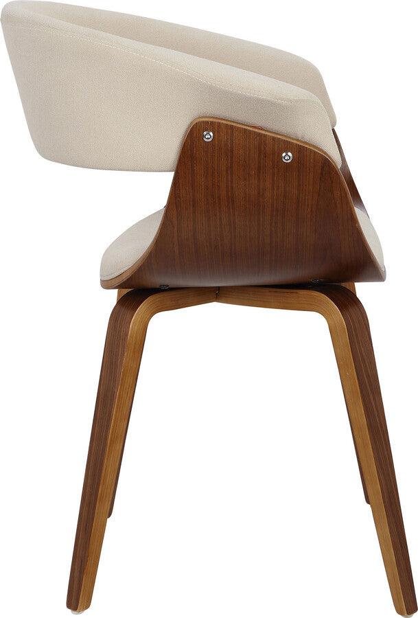 Lumisource Dining Chairs - Vintage Mod Mid-Century Modern Dining/Accent Chair in Walnut and Cream