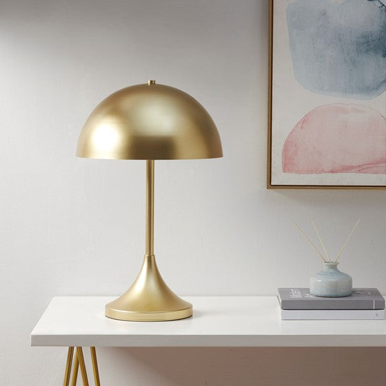 Olliix.com Table Lamps - Dome-Shaped 2-Light Metal Table Lamp Gold