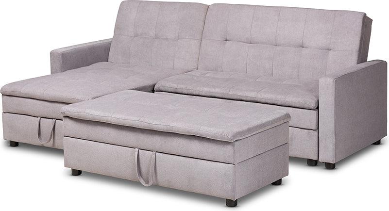 Wholesale Interiors Sectional Sofas - Noa LAF Storage Sectional Sleeper Sofa with Ottoman Light Gray