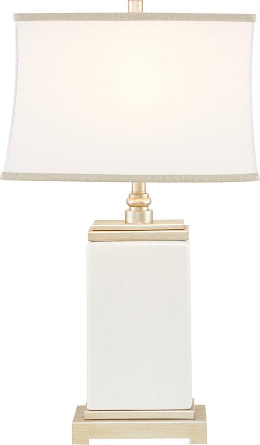 Olliix.com Table Lamps - Colette Transitional Table Lamp 11"L x 27"W x 29.5"H Ivory