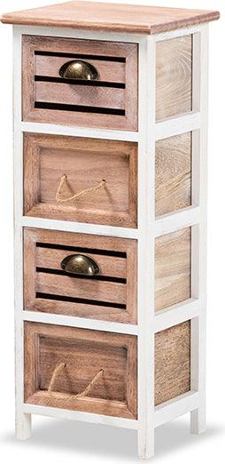 Wholesale Interiors Bedroom Organization - Palta Modern and Contemporary Two-Tone White and Brown Wood 4-Drawer Storage Unit