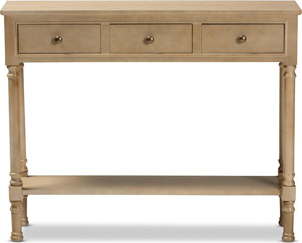 Wholesale Interiors Consoles - Calvin Classic and French Farmhouse Oak Brown Finished Wood 3-Drawer Entryway Console Table
