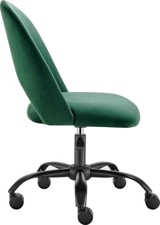 Euro Style Task Chairs - Alby Office Chair in Olive Green with Black Base