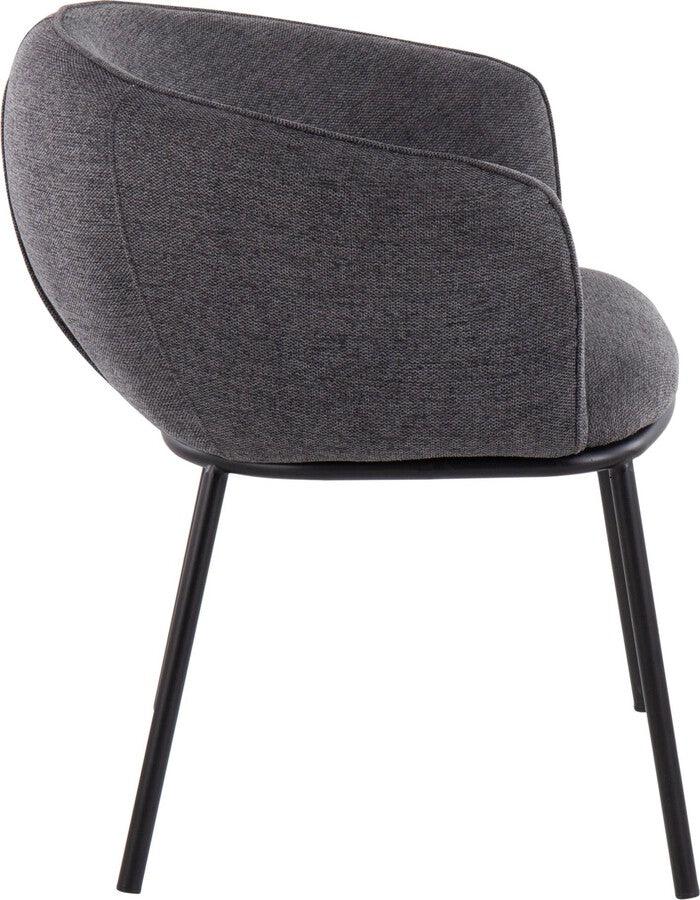 Lumisource Accent Chairs - Ashland Contemporary Chair In Black Steel & Charcoal Fabric