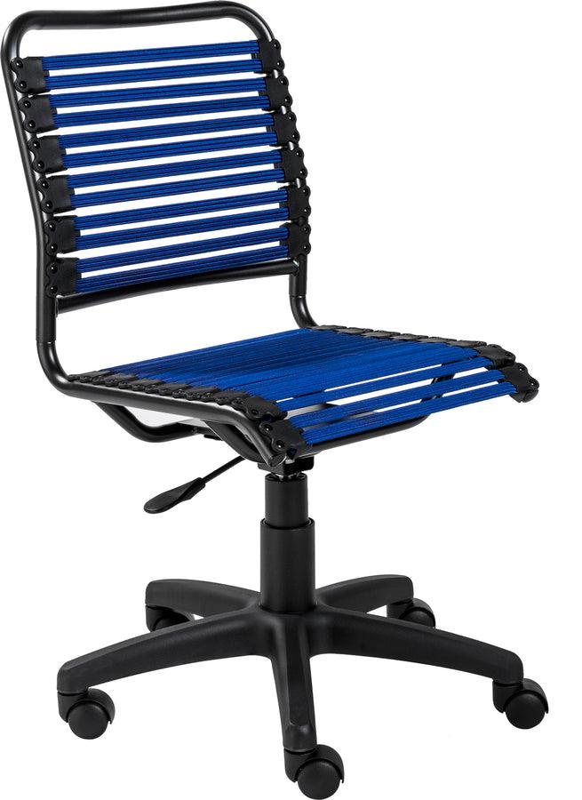 Euro Style Task Chairs - Allison Bungie Flat Low Back Office Chair Blue