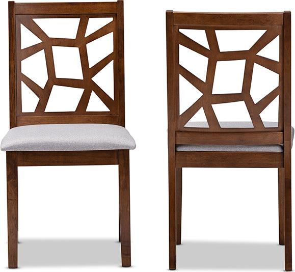 Wholesale Interiors Dining Chairs - Abilene Mid-Century Grey & Walnut Brown Dining Chair Set of 2