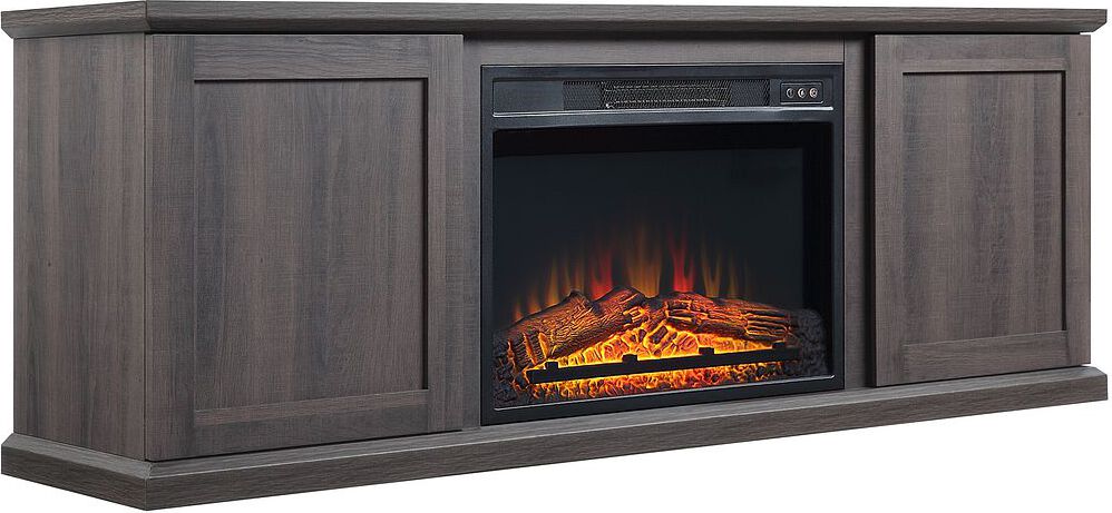 Manhattan Comfort Fireplaces - Franklin Fireplace in Heavy Brown