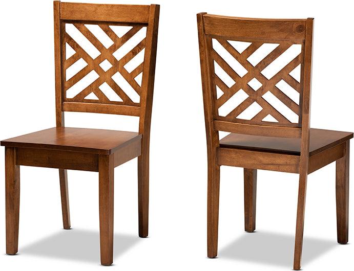 Wholesale Interiors Dining Chairs - Caron Walnut Brown Finished Wood 2-Piece Dining Chair Set