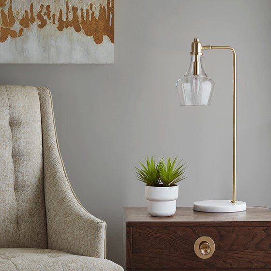 Olliix.com Table Lamps - 24" H Table Lamp with Marble Base Gold