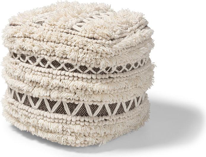 Wholesale Interiors Ottomans & Stools - Vesey Moroccan Ottoman Beige & Brown