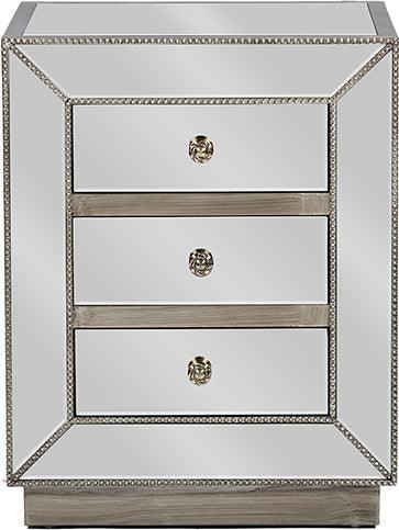 Wholesale Interiors Nightstands & Side Tables - Currin Nightstand Silver