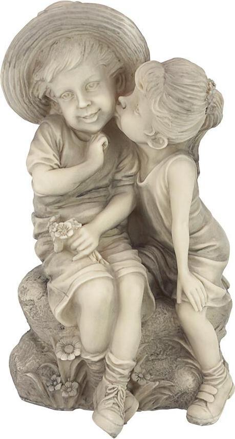 Design Toscano Garden Lovers Gifts - Kissing Kids Boy And Girl Statue