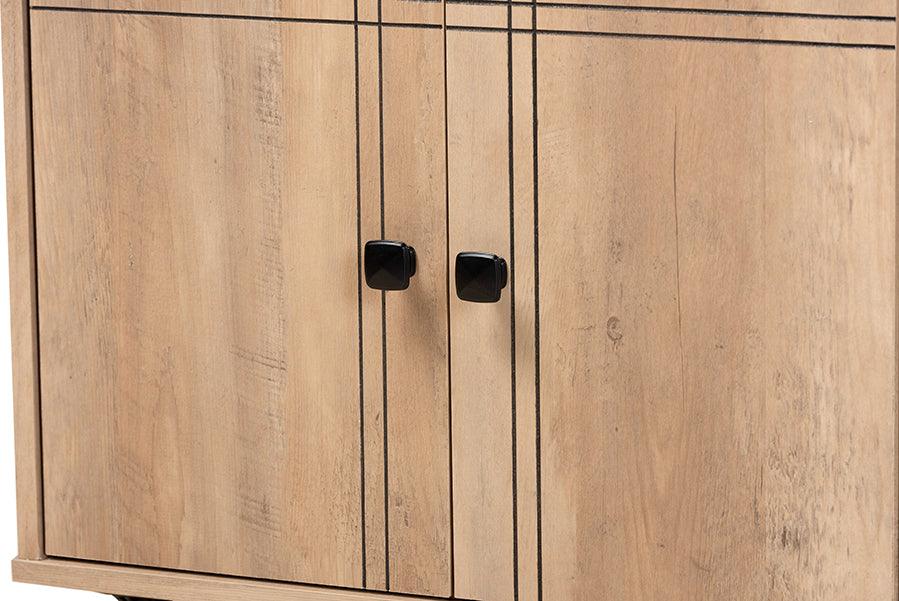 Wholesale Interiors Buffets & Sideboards - Patterson Modern and Contemporary Oak Brown Finished 1-Drawer Kitchen Storage Cabinet