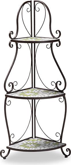Wholesale Interiors Planters - Airell Multi-Colored Glass and Black Metal 3-Tier Plant Stand