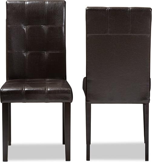 Wholesale Interiors Dining Chairs - Avery Modern And Contemporary Dark Brown Faux Leather Upholstered Dining Chair (Set Of 2)