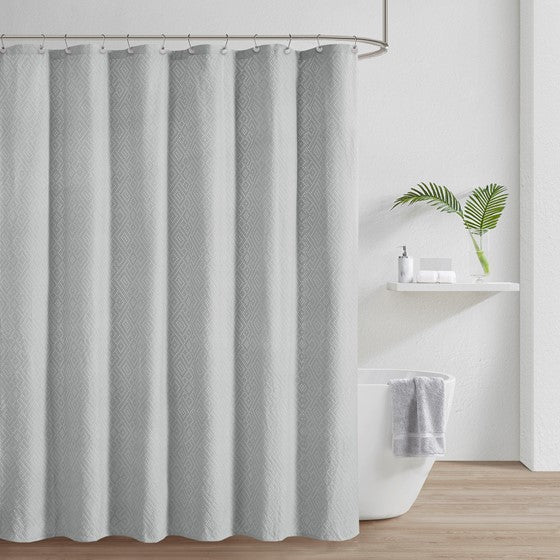 Olliix.com Shower Curtains - Matelasse Shower Curtain Gray
