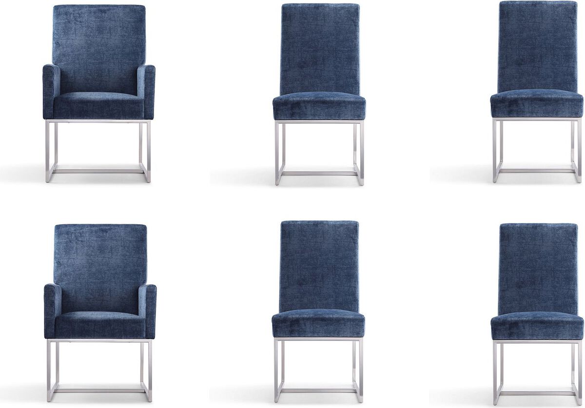 Manhattan Comfort Dining Chairs - Element 6-Piece Dining Chairs in Blue