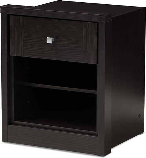 Wholesale Interiors Nightstands & Side Tables - Danette Nightstand Wenge Dark Brown