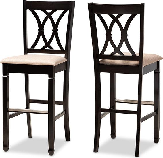 Wholesale Interiors Barstools - Calista Bar Stool Sand & Espresso Brown (Set of 2)