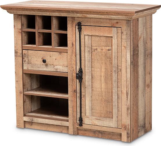 Wholesale Interiors Buffets & Sideboards - Albert Farmhouse Rustic Oak Finished Wood 1-Door Dining Room Sideboard Buffet Oak Brown