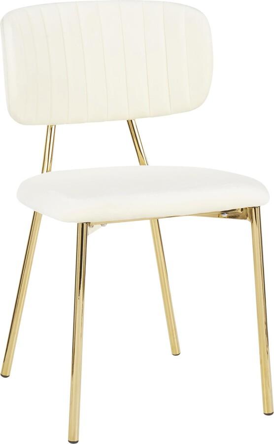 Lumisource Accent Chairs - Bouton Contemporary/Glam Chair In Gold Metal & Cream Velvet (Set of 2)