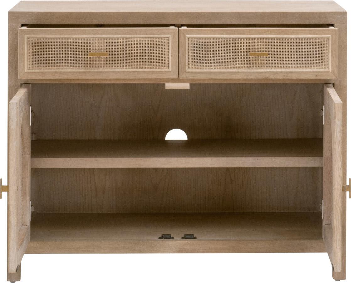 Essentials For Living Buffets & Cabinets - Cane Media Cabinet Smoke Gray Oak