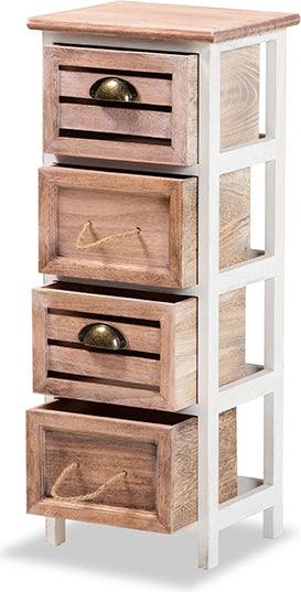 Wholesale Interiors Bedroom Organization - Palta Modern and Contemporary Two-Tone White and Brown Wood 4-Drawer Storage Unit