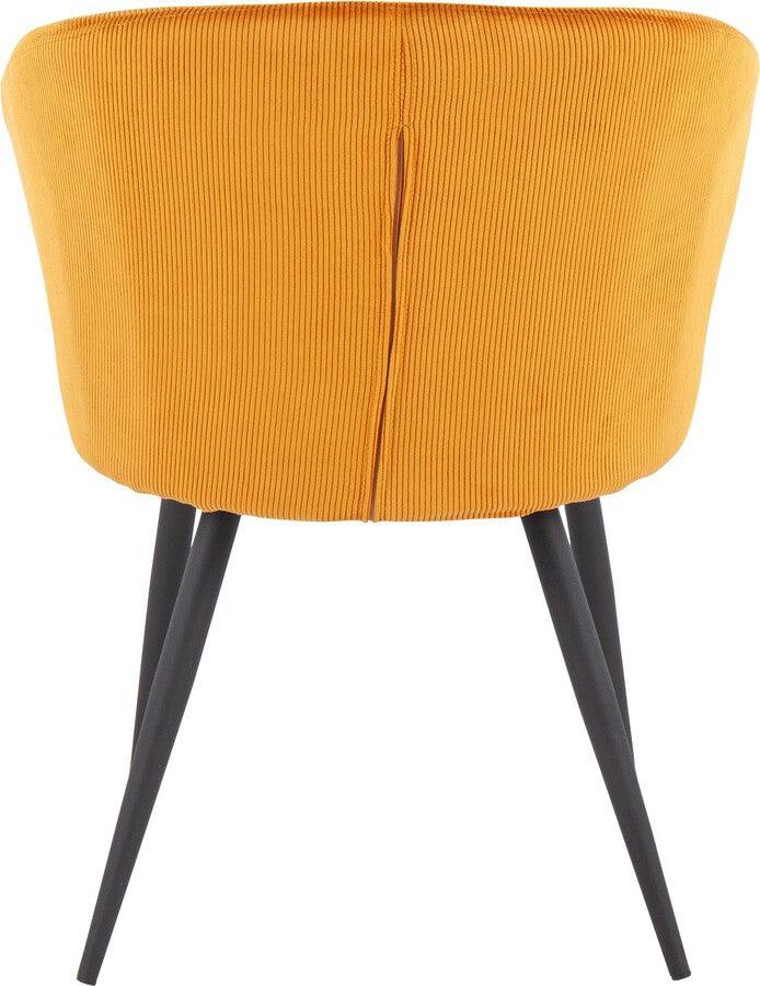 Lumisource Accent Chairs - Corazza Contemporary Accent Chair In Black Metal & Yellow Corduroy