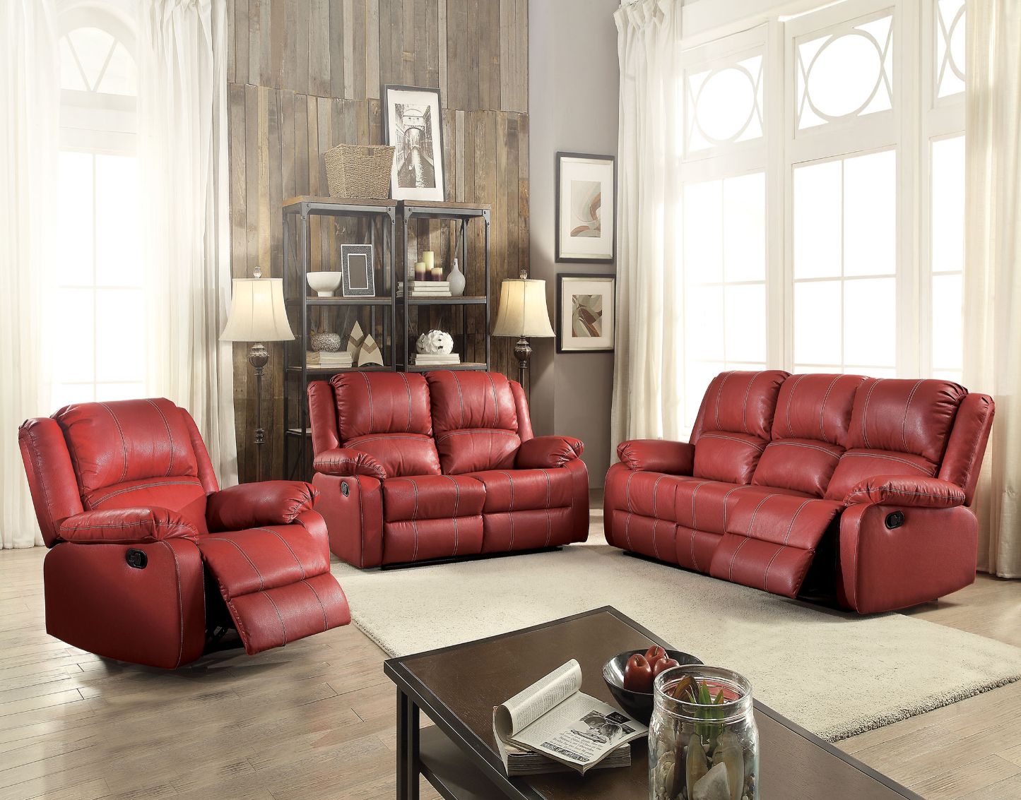 ACME Furniture Sofas & Couches - Sofa (Motion), Red PU 52150