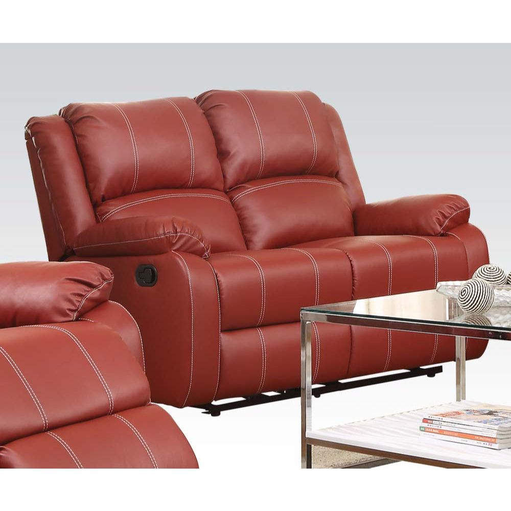 ACME Furniture Sofas & Couches - Loveseat (Motion), Red PU 52151