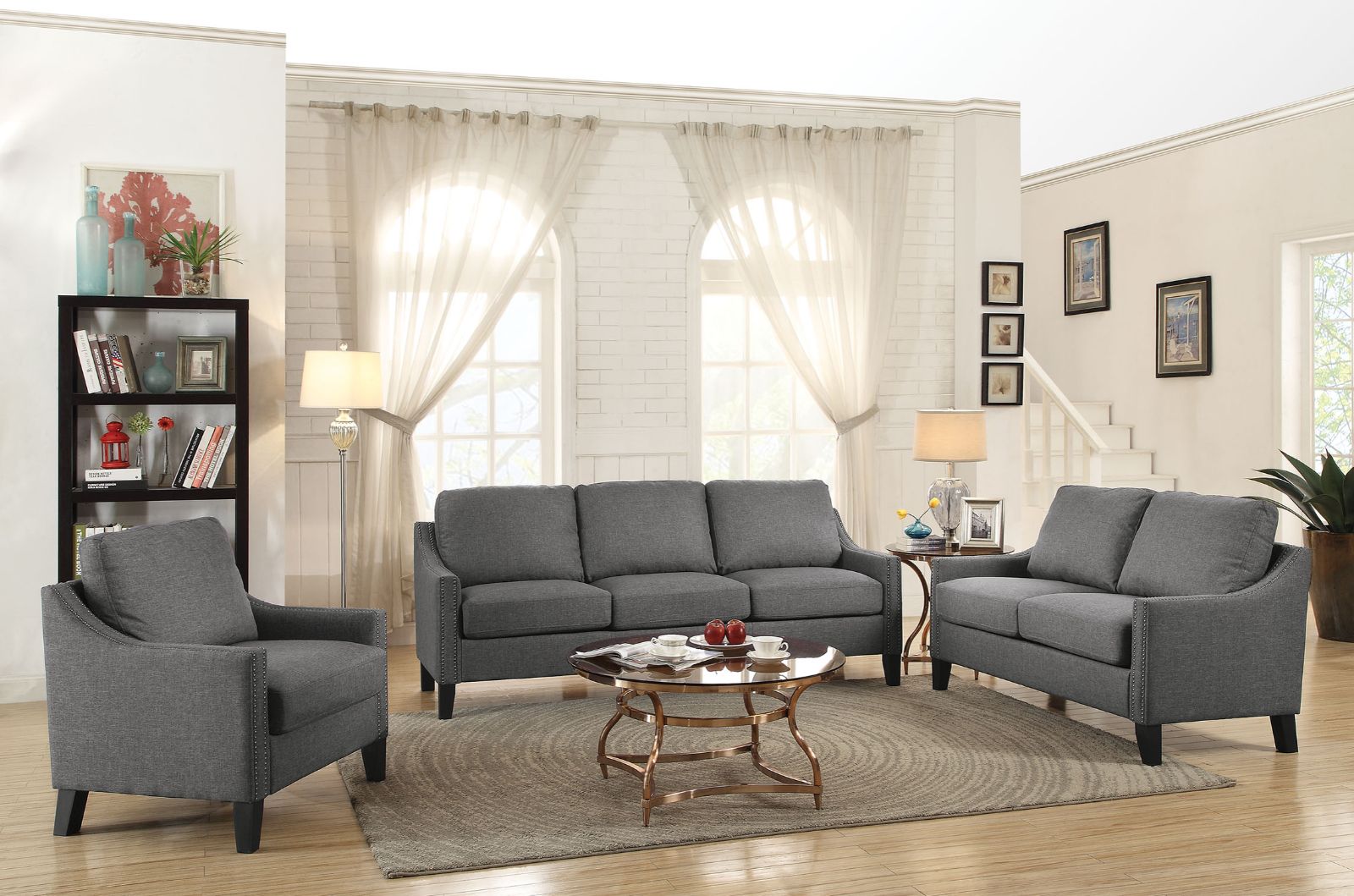 ACME Furniture Sofas & Couches - Zapata Sofa, Gray Linen